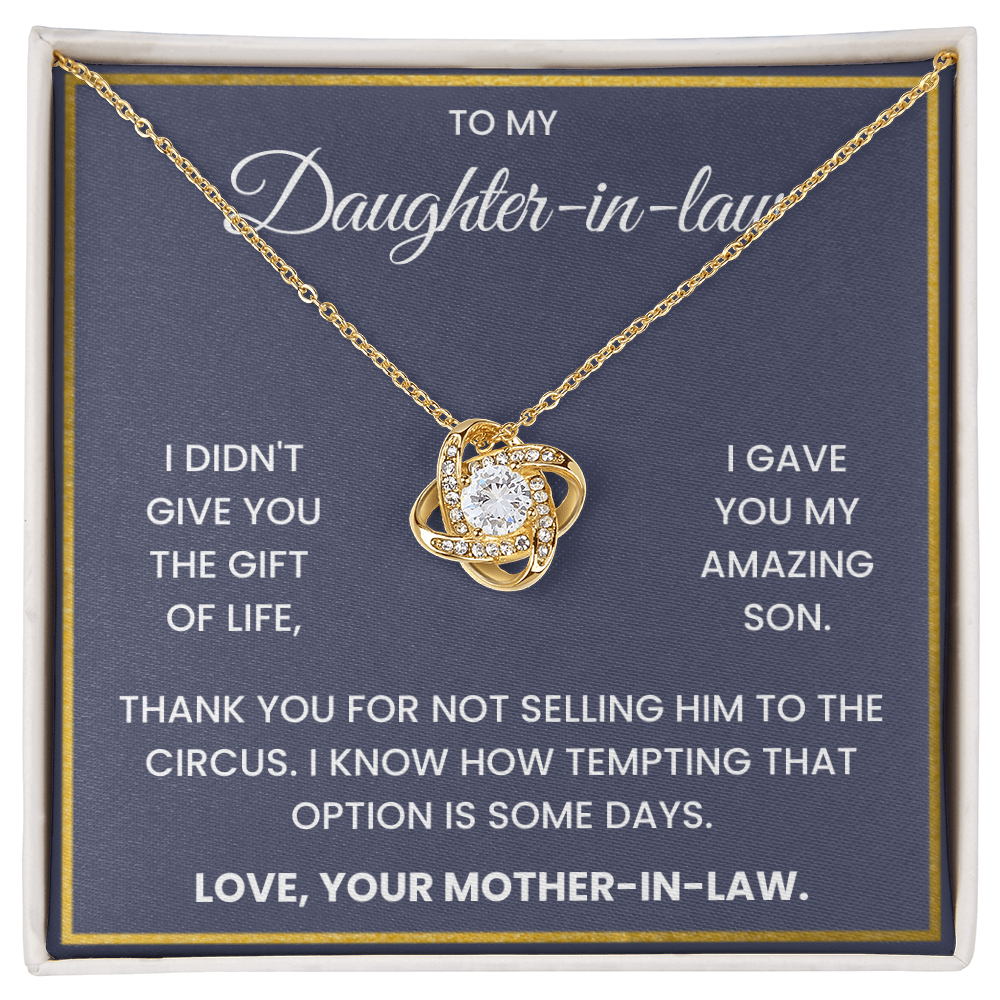 To My Daughter-in-law: Heartfelt & Humorous Gift Necklace