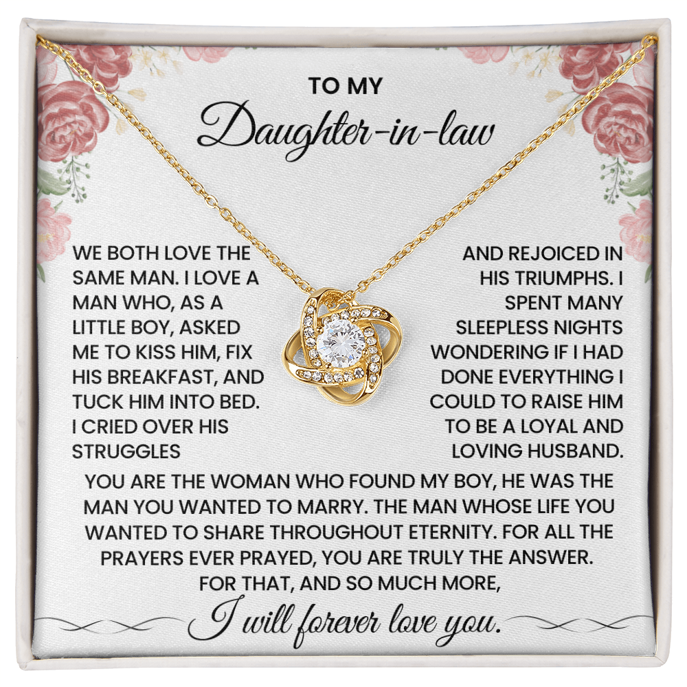 To My Daughter-in-law – "The Answer to Every Prayer" Love Knot Necklace