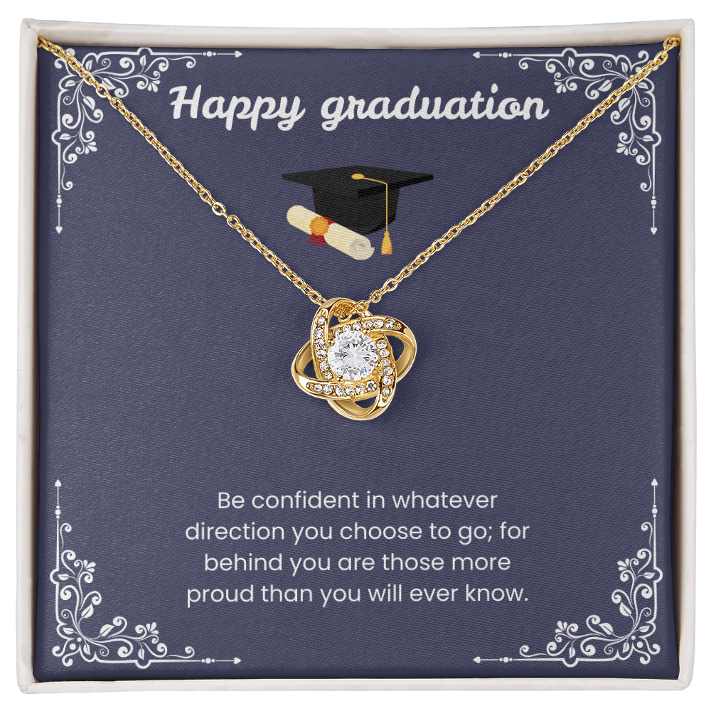 Graduation Gift: "Be Confident" Love Knot Necklace