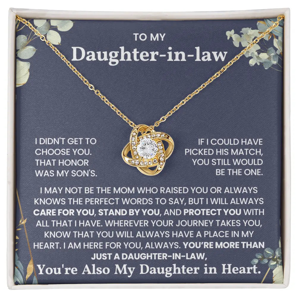 (Best Seller) To My Daughter-in-law – I Will Always Care For You, Stand By You - Love Knot Necklace