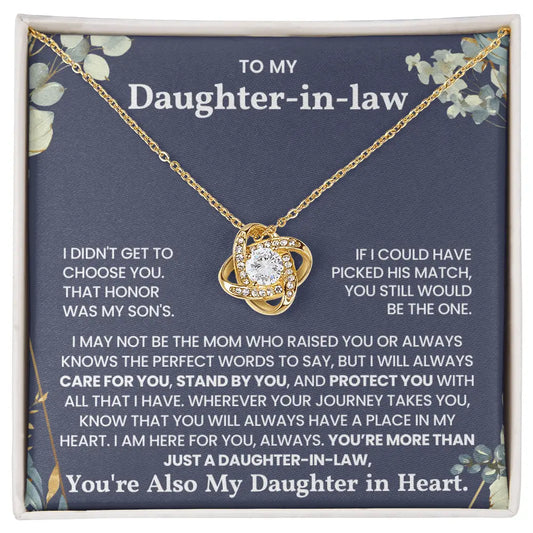 (Best Seller) To My Daughter-in-law – I Will Always Care For You, Stand By You - Love Knot Necklace