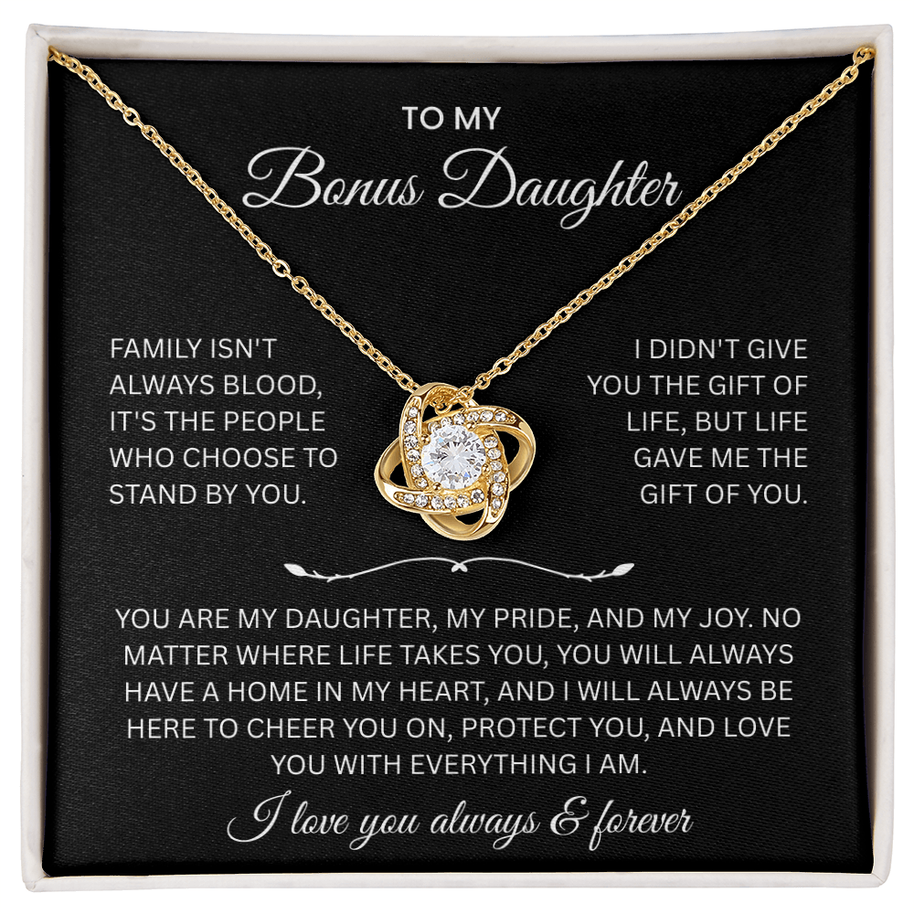 To My Bonus Daughter “Always & Forever Loved” Heartfelt Necklace