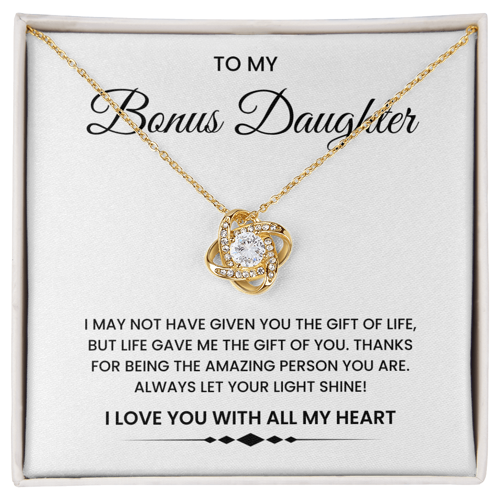 To My Bonus Daughter “Gift of You” Heartfelt Necklace