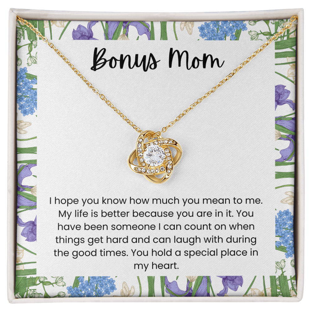 Bonus Mom - "A Special Place in My Heart" Love Knot Necklace