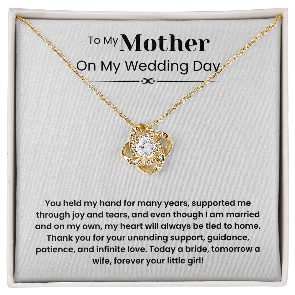 To My Mother – ''Forever Your Little Girl'' Love Knot Necklace