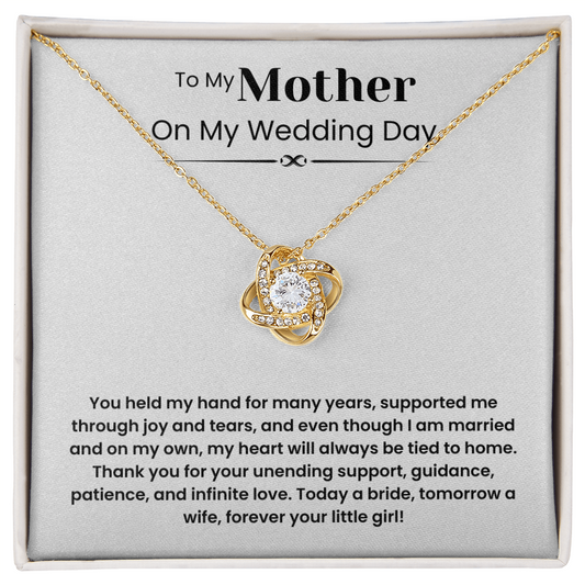 To My Mother – ''Forever Your Little Girl'' Love Knot Necklace