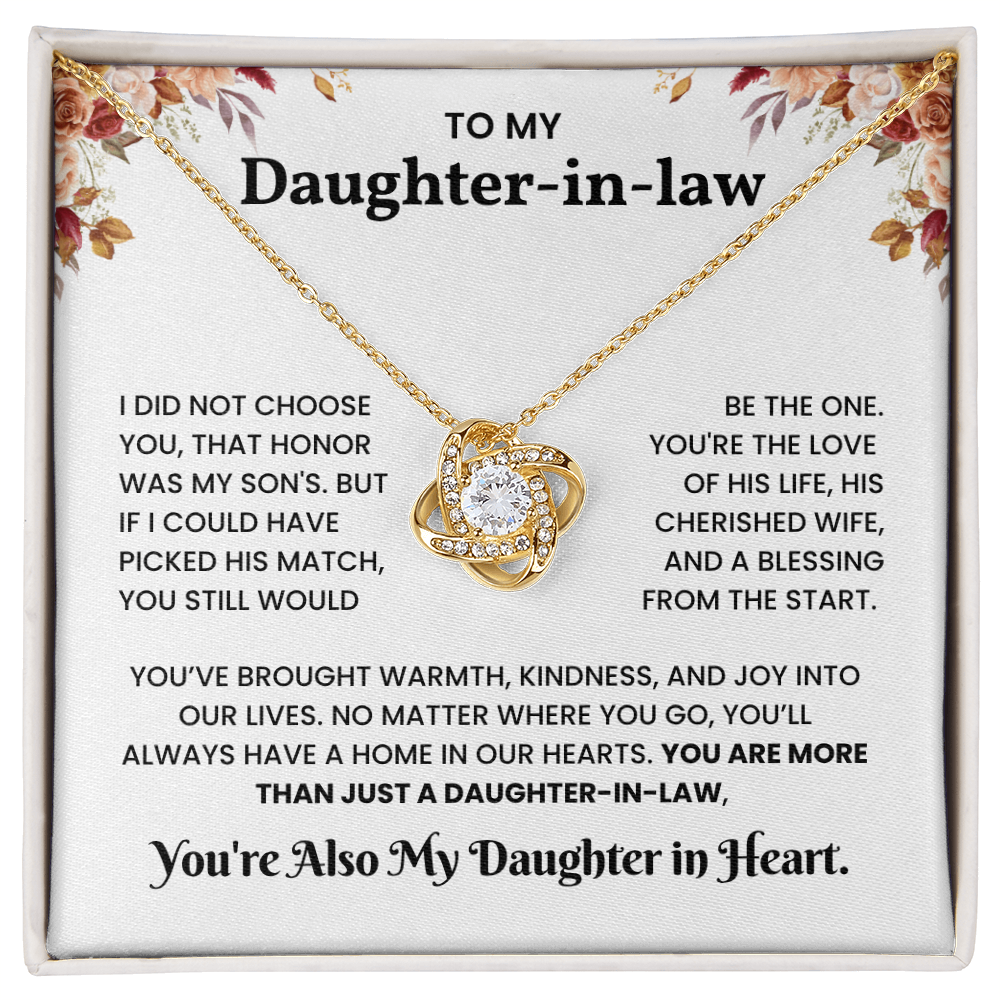To My Daughter-in-law – "You Still Would Be The One" Love Knot Necklace