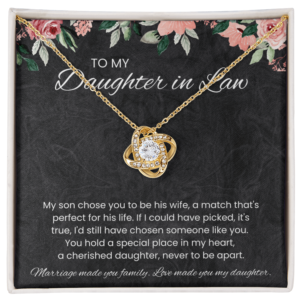 To My Daughter-in-Law – “Love Made You My Daughter” Love Knot Necklace