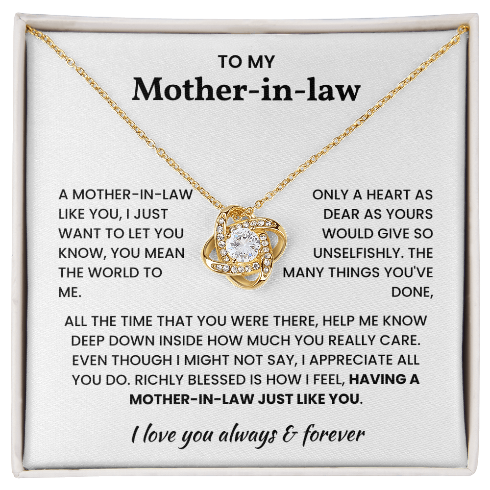 To My Mother-in-law – "Richly Blessed to Have You" Heartfelt Necklace