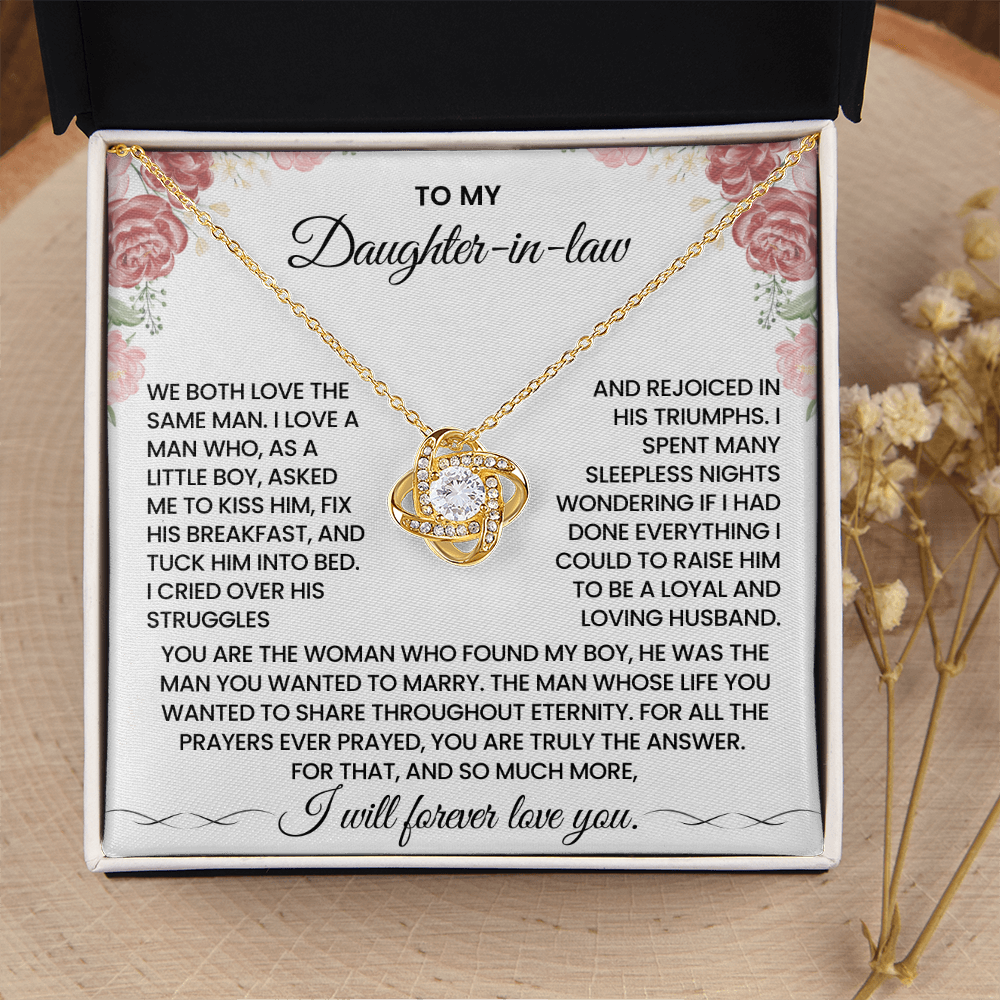 To My Daughter-in-law – "The Answer to Every Prayer" Love Knot Necklace