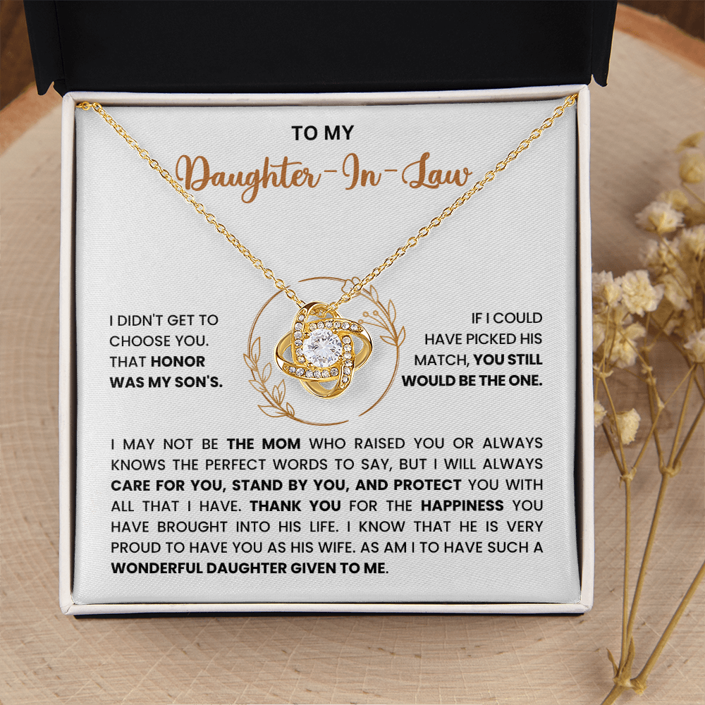 To My Daughter-in-Law – “You Still Would Be The One” Love Knot Necklace