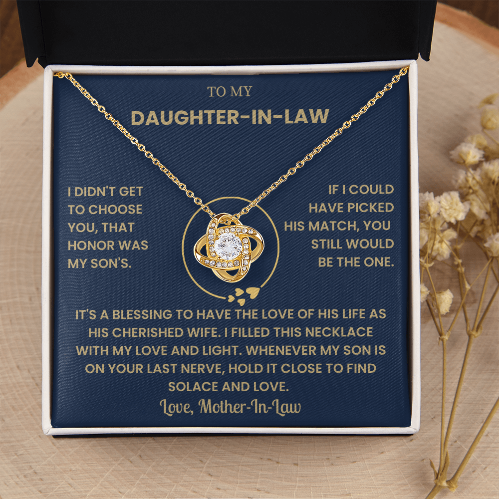 To My Daughter-in-Law – “You Still Would Be the One” Love Knot Necklace