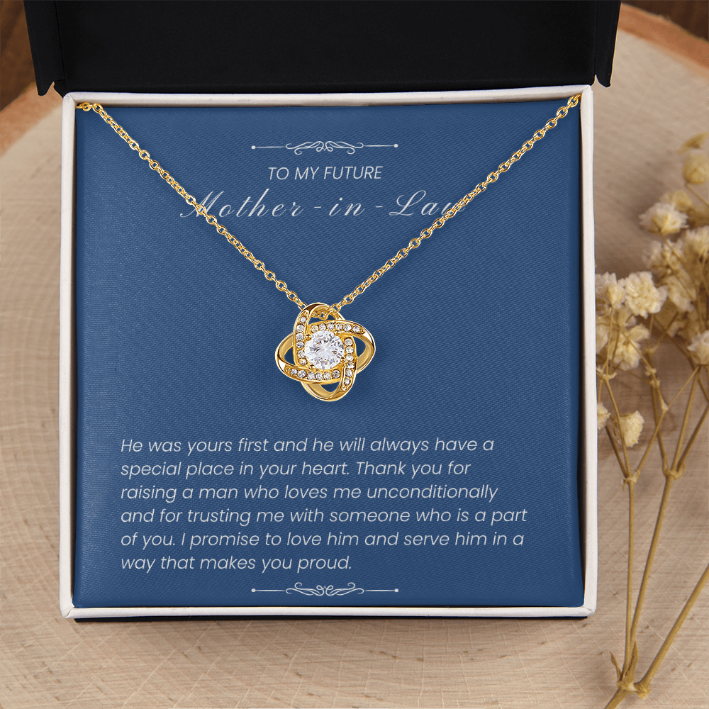 To My Future Mother-in-Law - "A Special Place in Your Heart" Love Knot Necklace