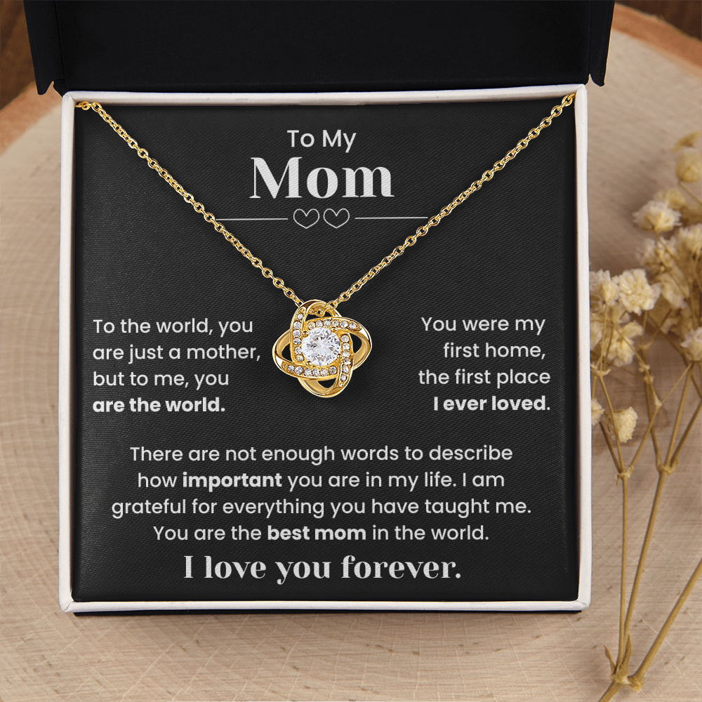 To My Mom – "You Are My Whole World" Heartfelt Necklace