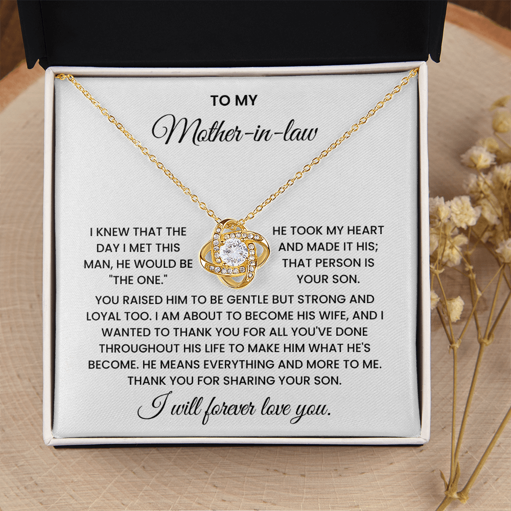 To My Mother-in-law – "Thank You for Raising the Man I Love" Sentimental Jewelry Gift