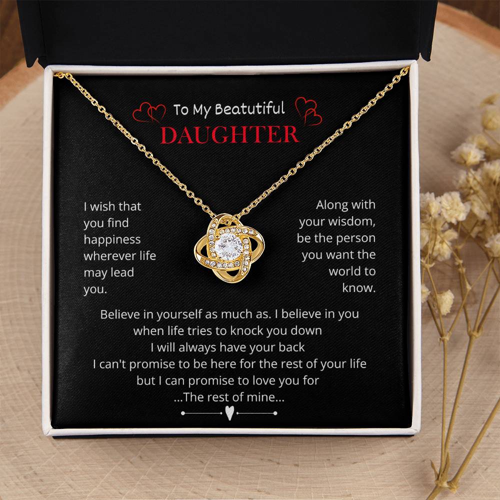 To My Daughter – “Rest of Mine” Love Knot Necklace