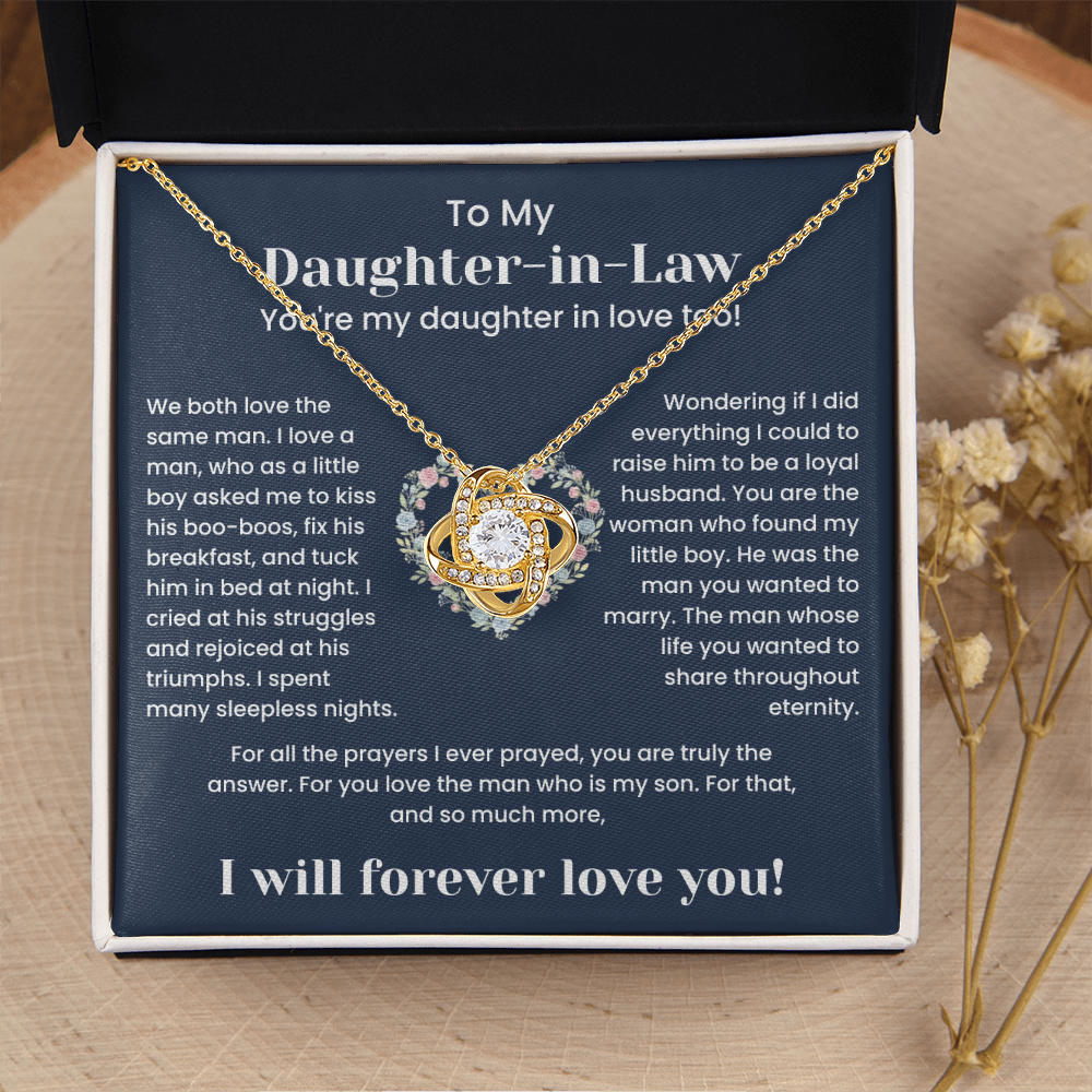 To My Daughter-in-Law – "Forever Love & Gratitude" Love Knot Necklace