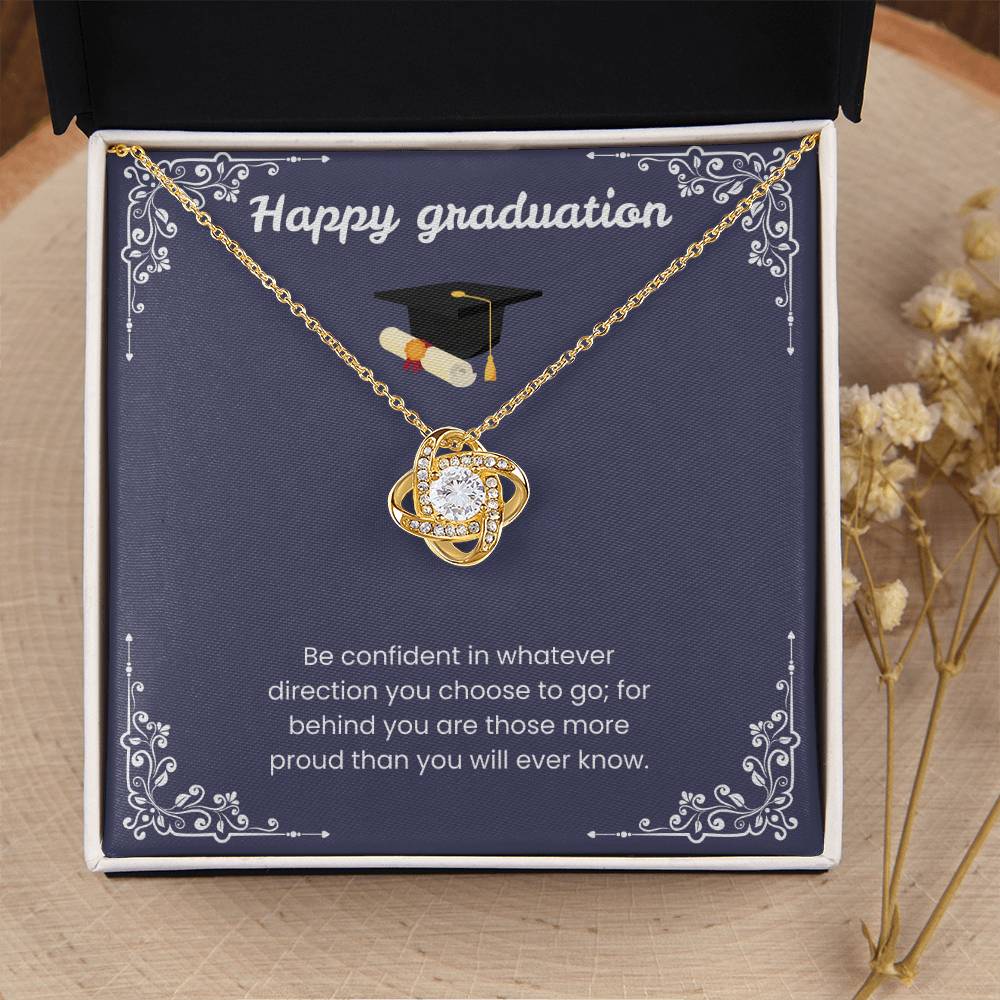 Graduation Gift: "Be Confident" Love Knot Necklace