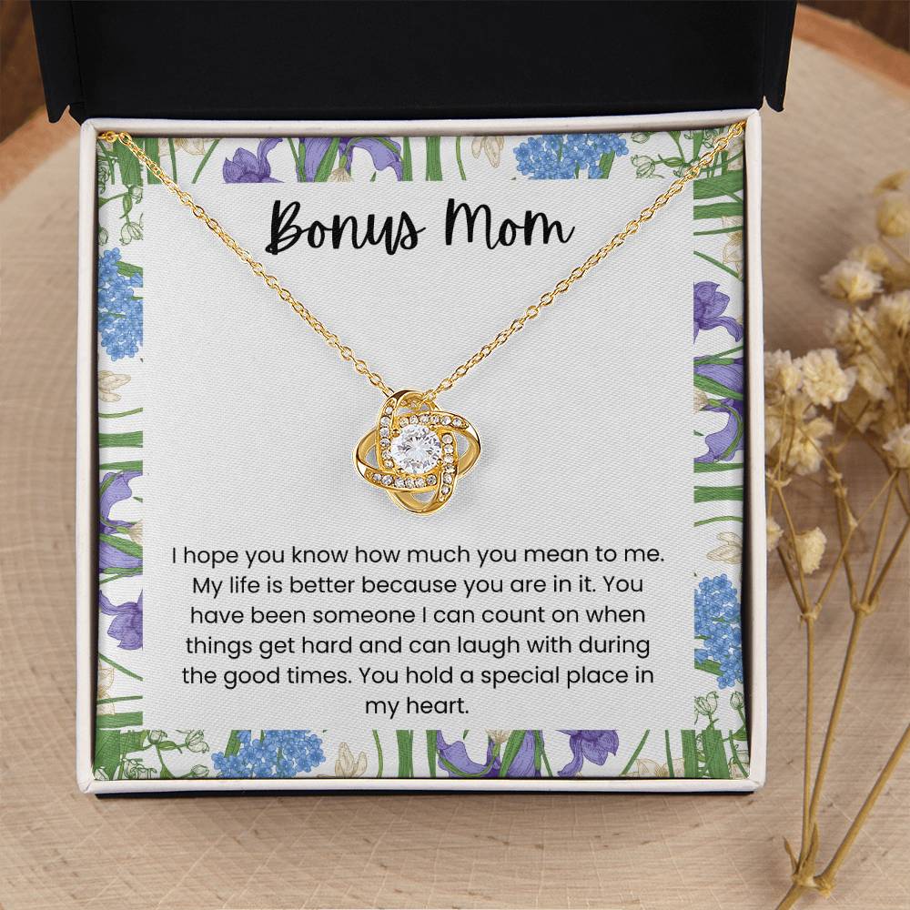 Bonus Mom - "A Special Place in My Heart" Love Knot Necklace