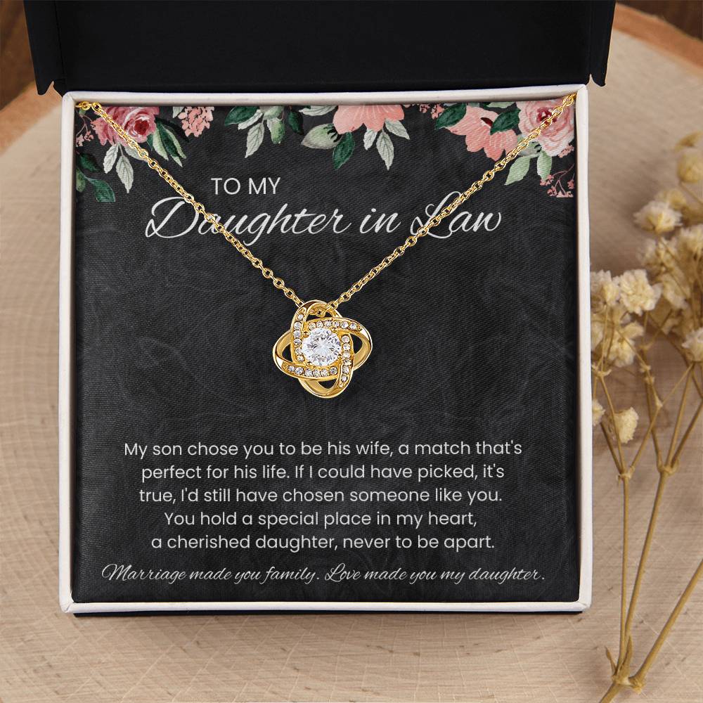 To My Daughter-in-Law – “Love Made You My Daughter” Love Knot Necklace