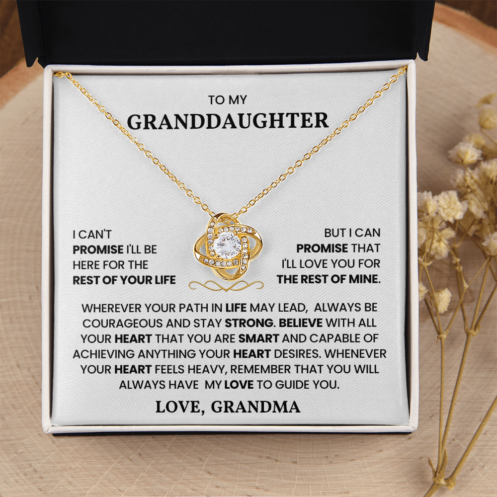 To My Granddaughter - "Always Be Strong" Love Knot Necklace