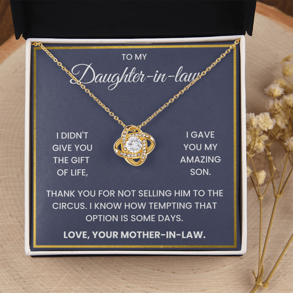 To My Daughter-in-law: Heartfelt & Humorous Gift Necklace