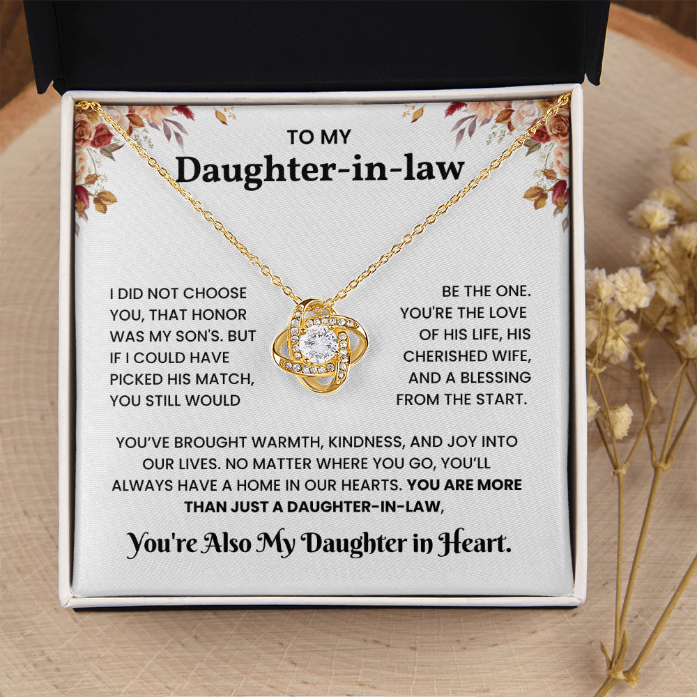 To My Daughter-in-law – "You Still Would Be The One" Love Knot Necklace