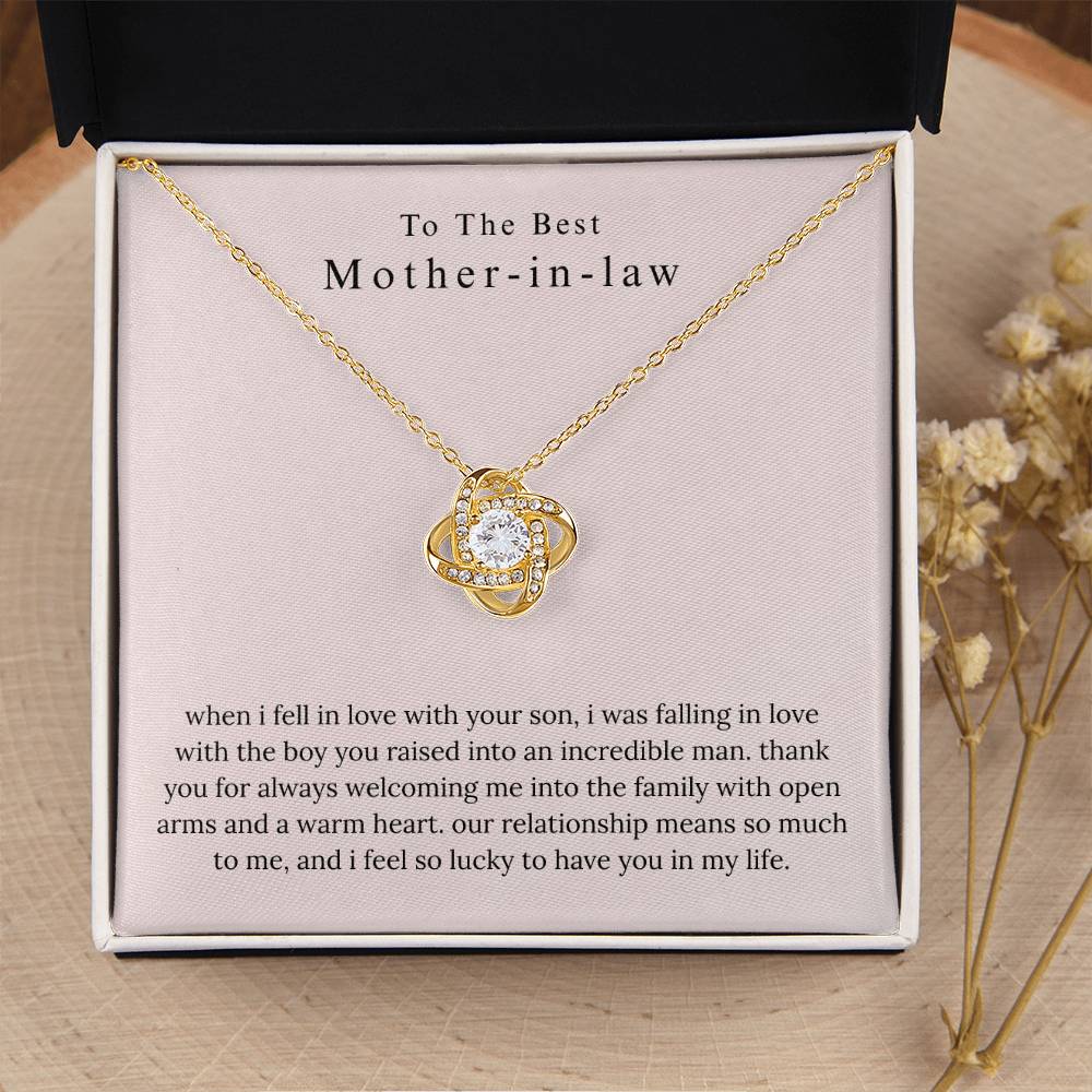 To My Mother-in-Law - "The Incredible Woman" Love Knot Necklace