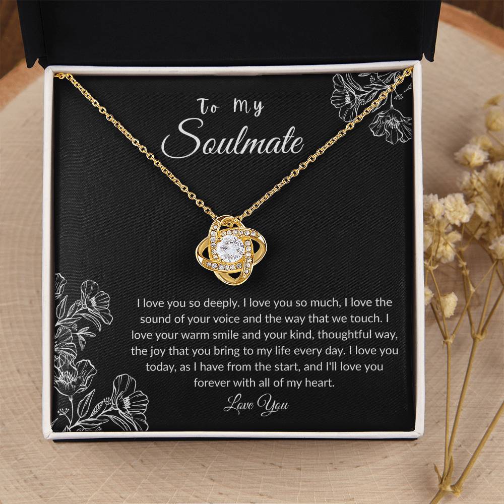 To My Soulmate - "Love You So Deeply" Love Knot Necklace
