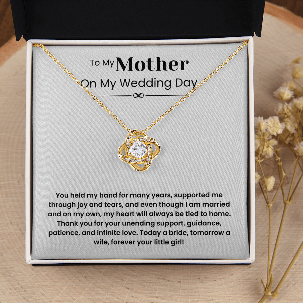 To My Mother – ''Forever Your Little Girl'' Love Knot Necklace
