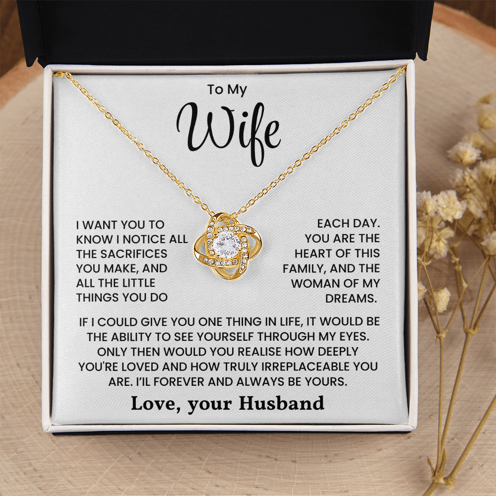 Wife Gift Necklace "Woman of My Dreams" Heartfelt Jewelry