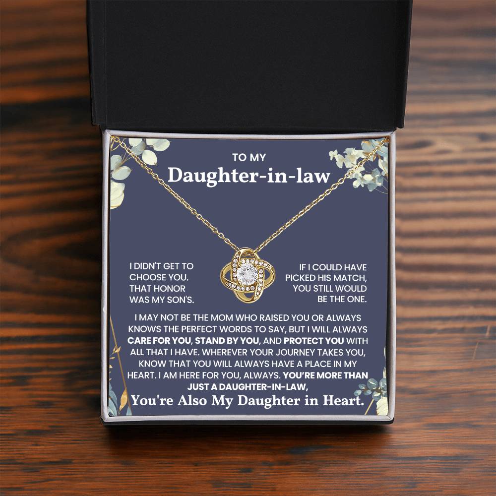 (Best Seller) To My Daughter-in-law – I Will Always Care For You, Stand By You - Love Knot Necklace