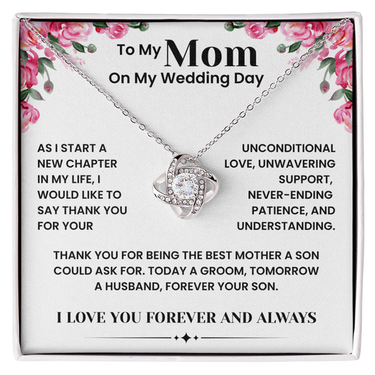 To My Mother – ''Forever Your Son'' Love Knot Necklace