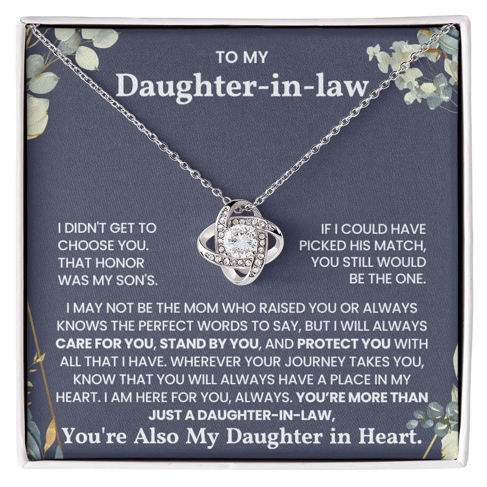 (Best Seller) To My Daughter-in-law – I Will Always Care For You, Stand By You - Love Knot Necklace