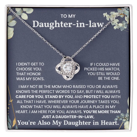 (Best Seller) To My Daughter-in-law – I Will Always Care For You, Stand By You - Love Knot Necklace