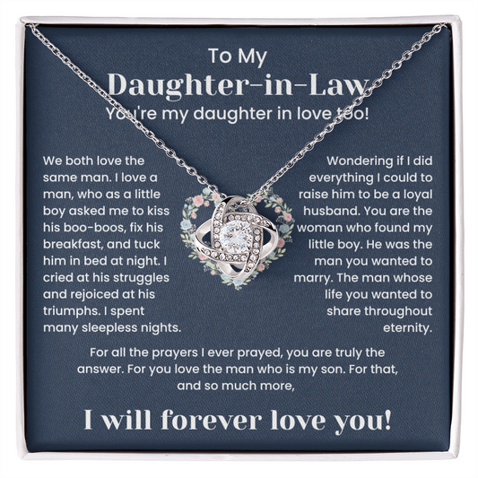 To My Daughter-in-Law – "Forever Love & Gratitude" Love Knot Necklace