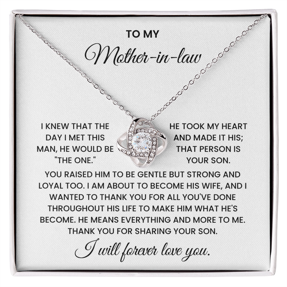 To My Mother-in-law – "Thank You for Raising the Man I Love" Sentimental Jewelry Gift