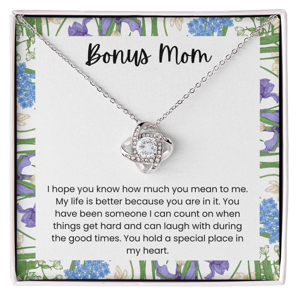 Bonus Mom - "A Special Place in My Heart" Love Knot Necklace