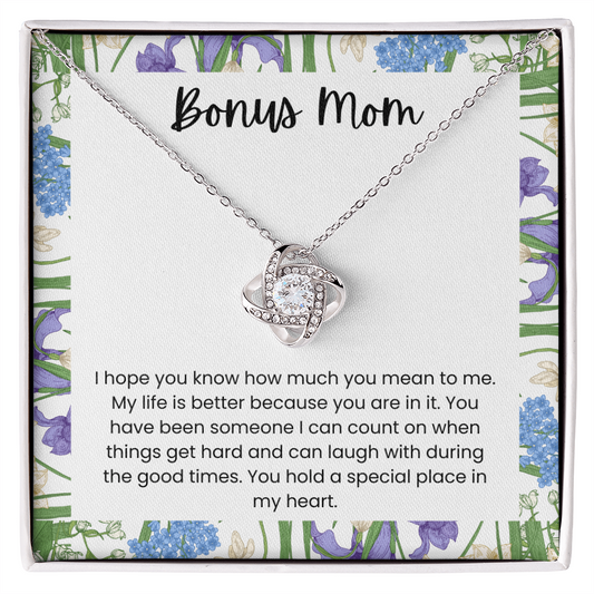 Bonus Mom - "A Special Place in My Heart" Love Knot Necklace