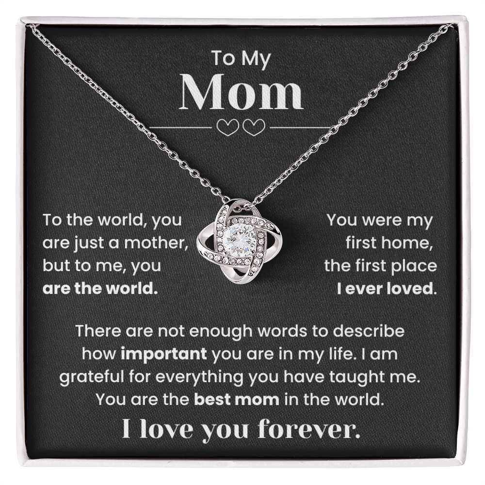 To My Mom – "You Are My Whole World" Heartfelt Necklace