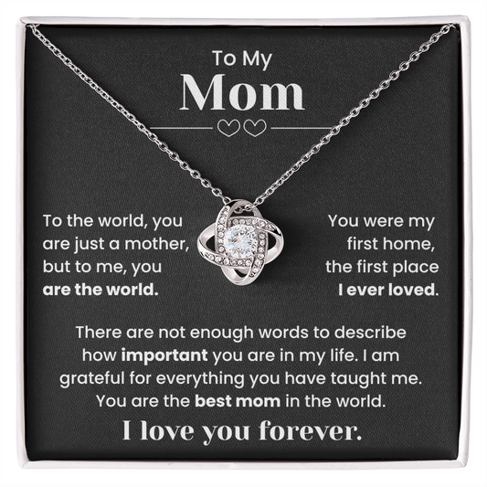 To My Mom – "You Are My Whole World" Heartfelt Necklace