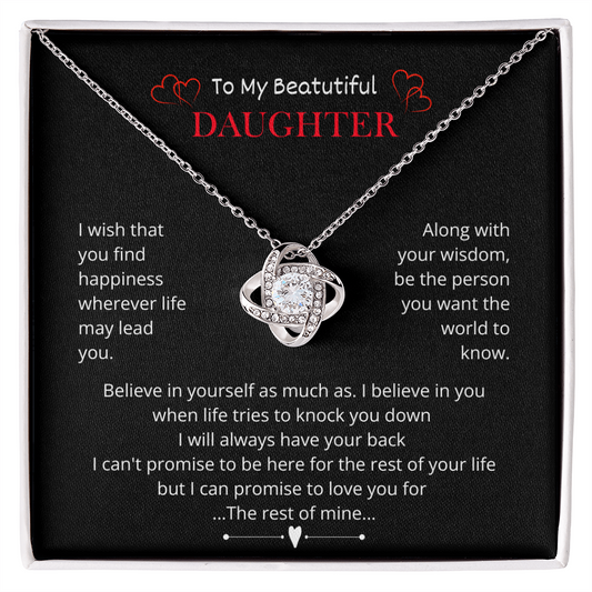To My Daughter – “Rest of Mine” Love Knot Necklace