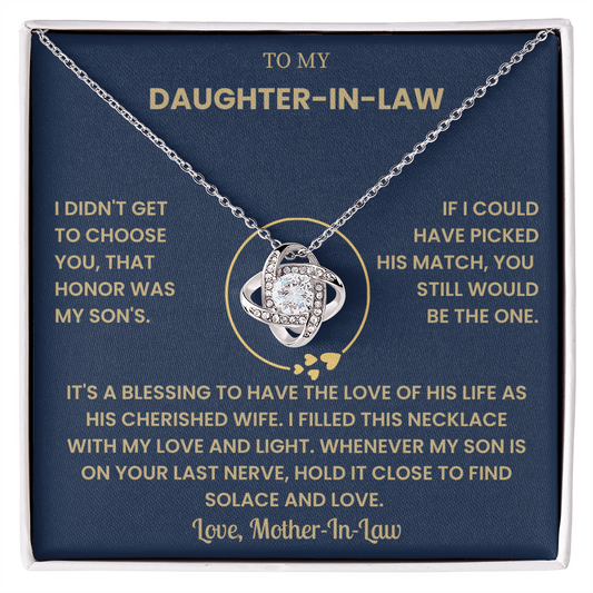 To My Daughter-in-Law – “You Still Would Be the One” Love Knot Necklace
