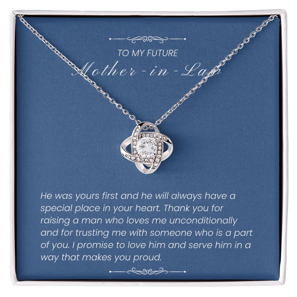 To My Future Mother-in-Law - "A Special Place in Your Heart" Love Knot Necklace