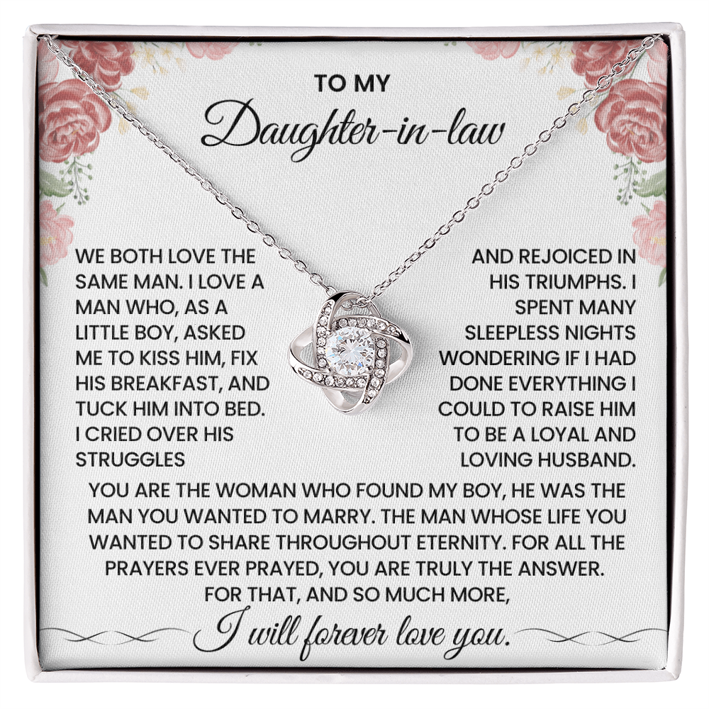 To My Daughter-in-law – "The Answer to Every Prayer" Love Knot Necklace