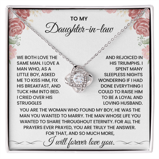 To My Daughter-in-law – "The Answer to Every Prayer" Love Knot Necklace