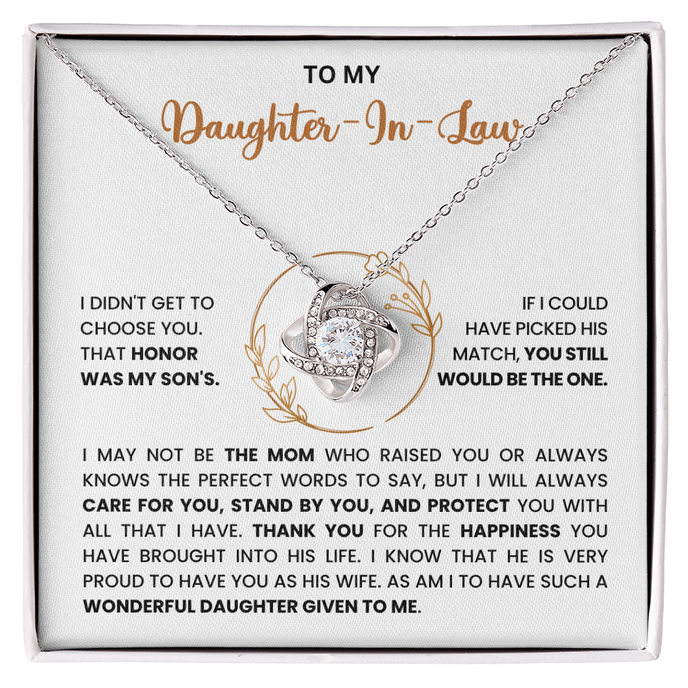 To My Daughter-in-Law – “You Still Would Be The One” Love Knot Necklace
