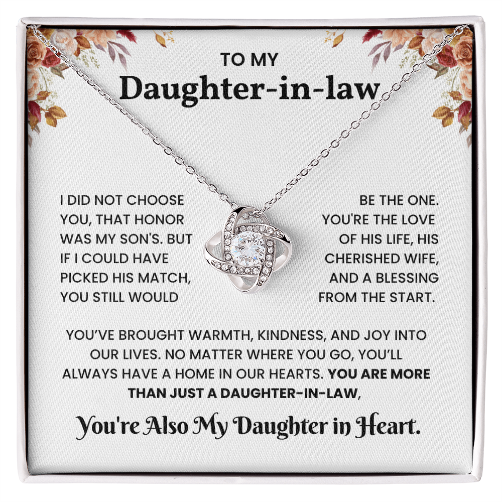 To My Daughter-in-law – "You Still Would Be The One" Love Knot Necklace