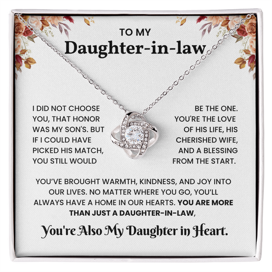 To My Daughter-in-law – "You Still Would Be The One" Love Knot Necklace