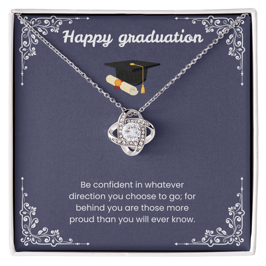 Graduation Gift: "Be Confident" Love Knot Necklace